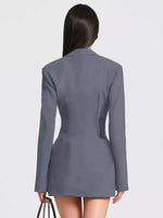 Full Size Blazer-Style Long Sleeve Mini Dress Plus Size
