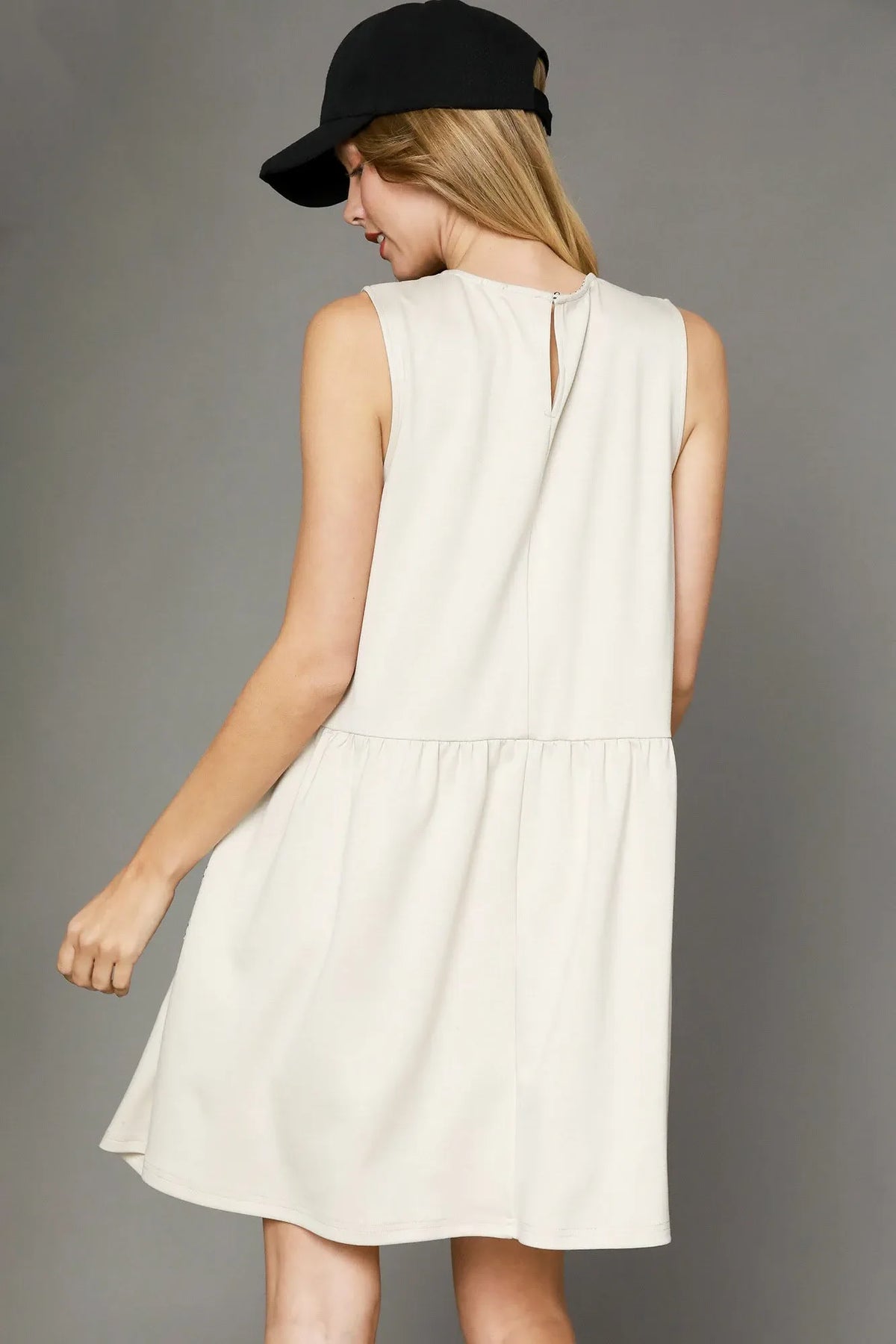 Umgee Round Neck Sleeveless Tank Dress with Pockets