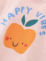 Children's Happy Vibes Graphic Tee & Denim Shorts Set