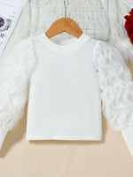 Children's Openwork Top and Tweed Skirt Set