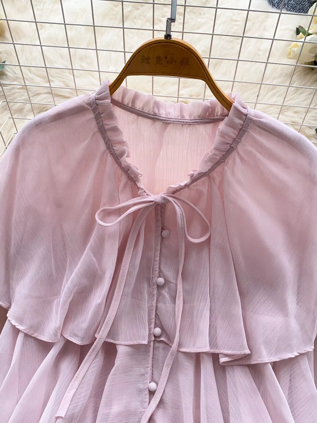Ruffle Tiered Chiffon Blouse