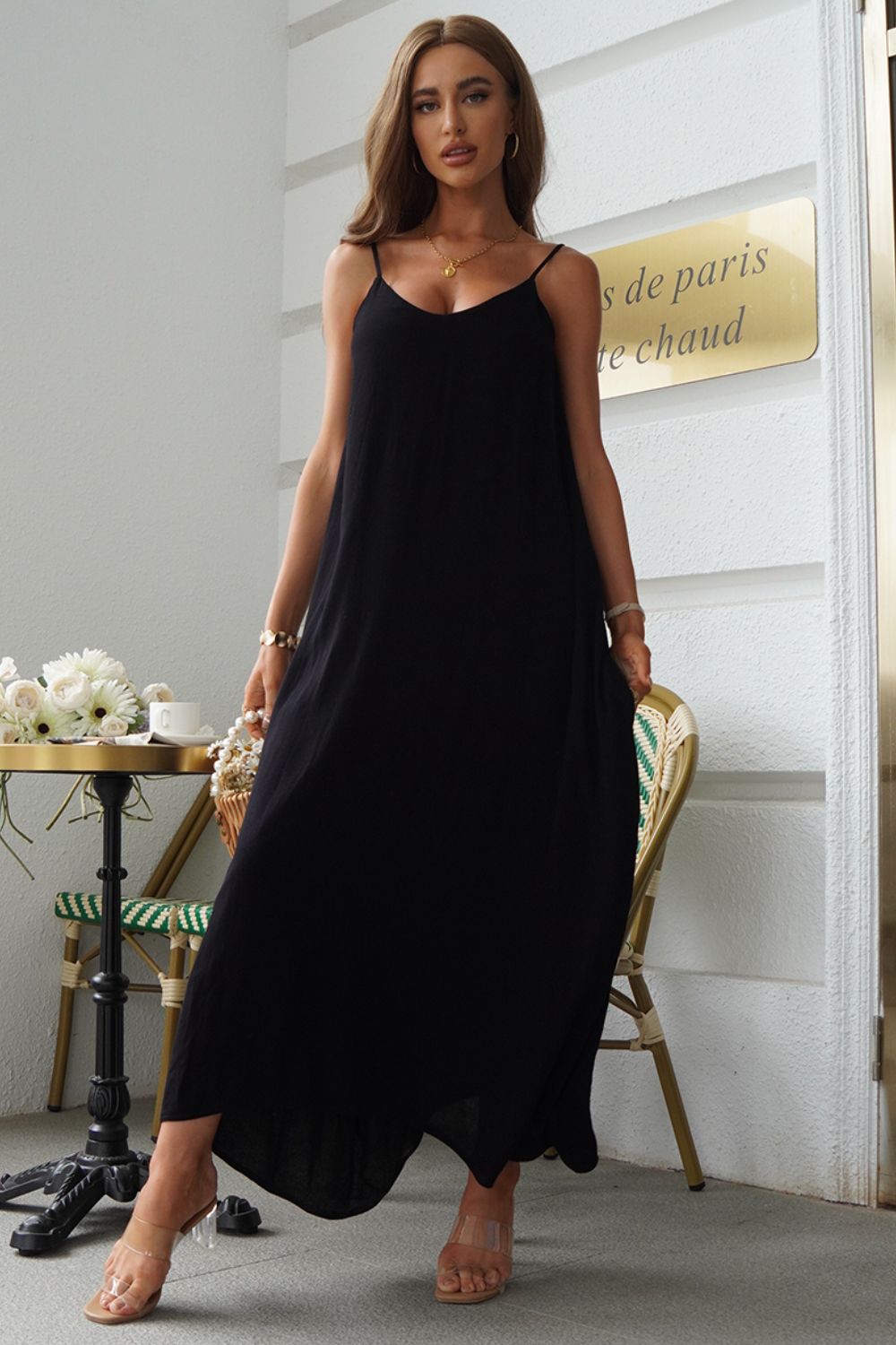 Devine Spaghetti Strap Maxi Dress - Ladyez