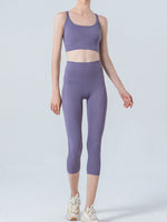 Wide Waistband Cropped Sports Leggings - Ladyez