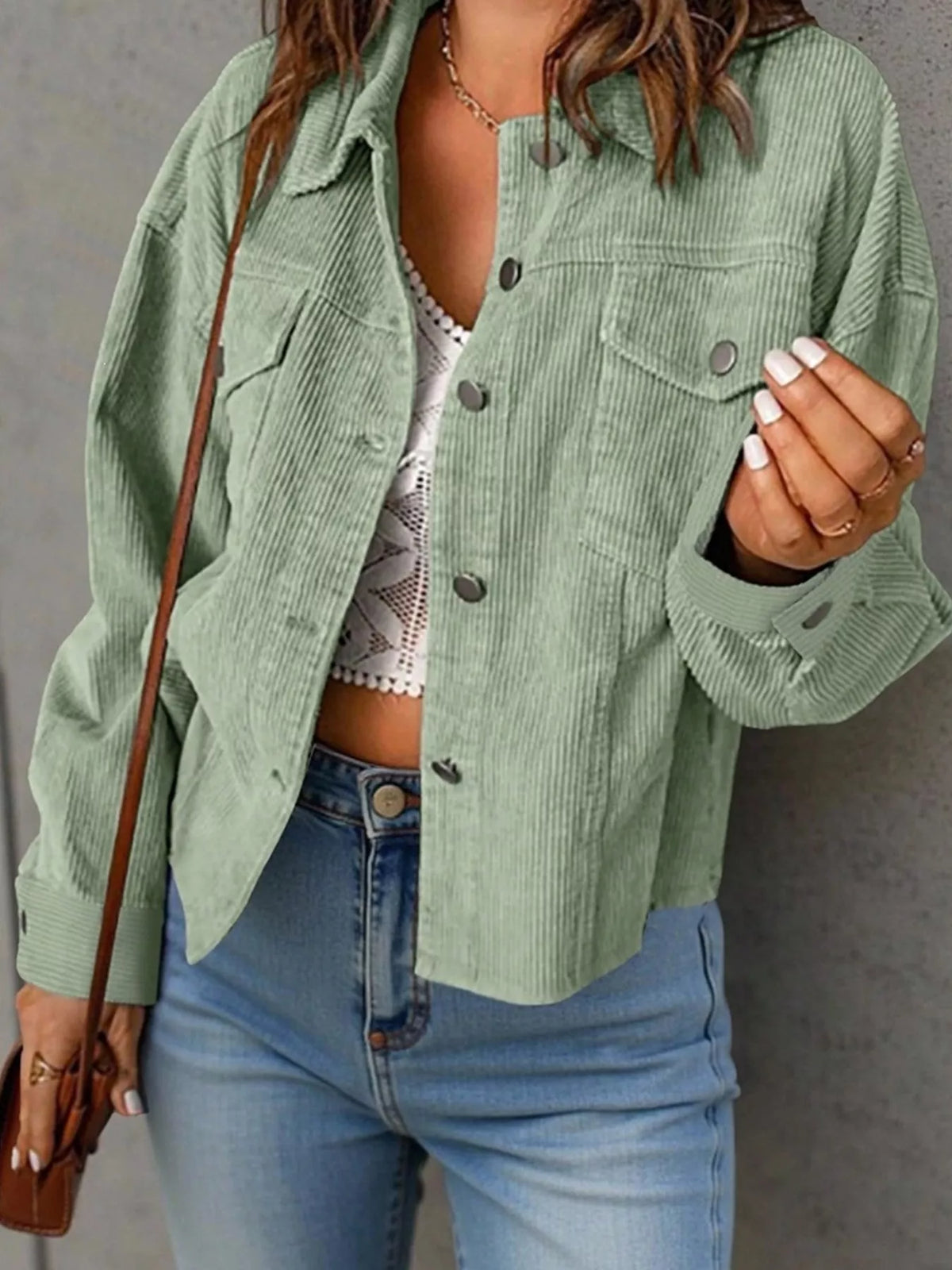 Corduroy Button-Down Shacket