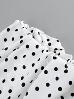 Polka Dot Ruffle Hem Maxi Skirt