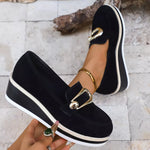 Round Toe Wedge Loafers