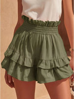 Full Size Ruffled High-Waisted Shorts Plus Size