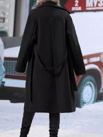 Double-Breasted Tie Waist Coat
