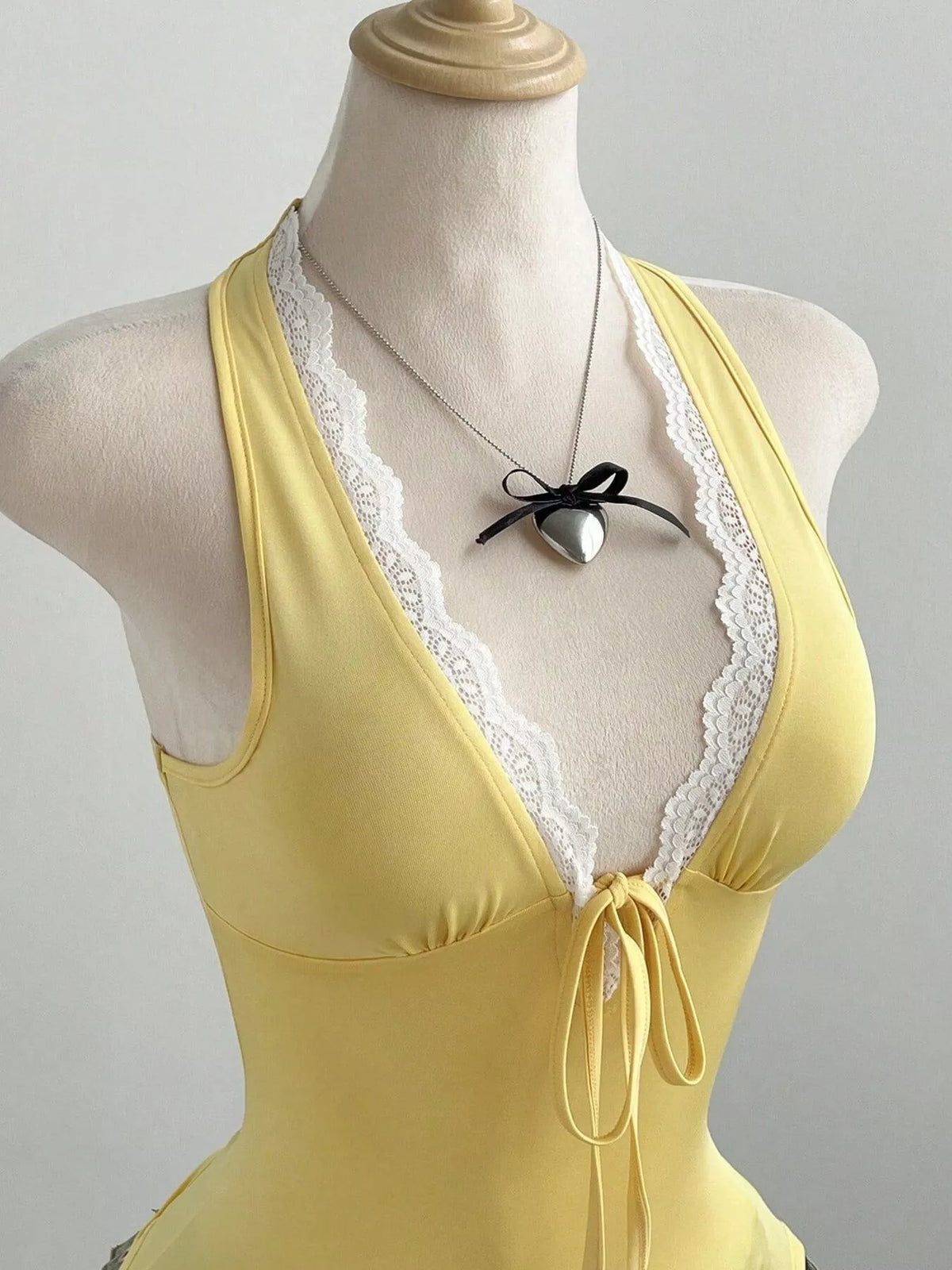 Lace Detail Halter Neck Cami