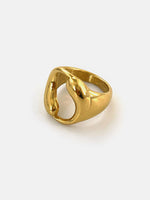 18K Gold-Plated Abstract Circle Ring - Ladyez