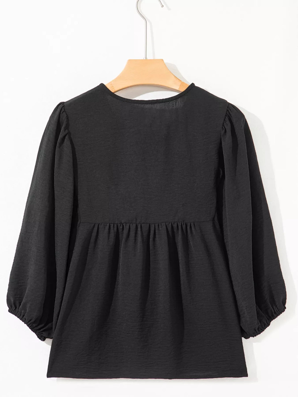 Bow Tie Neck 3/4 Sleeve Casual Blouse