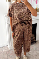 Leopard Print Relaxed Fit Two-Piece Set