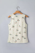 Mallard Print Western Style Tank Top