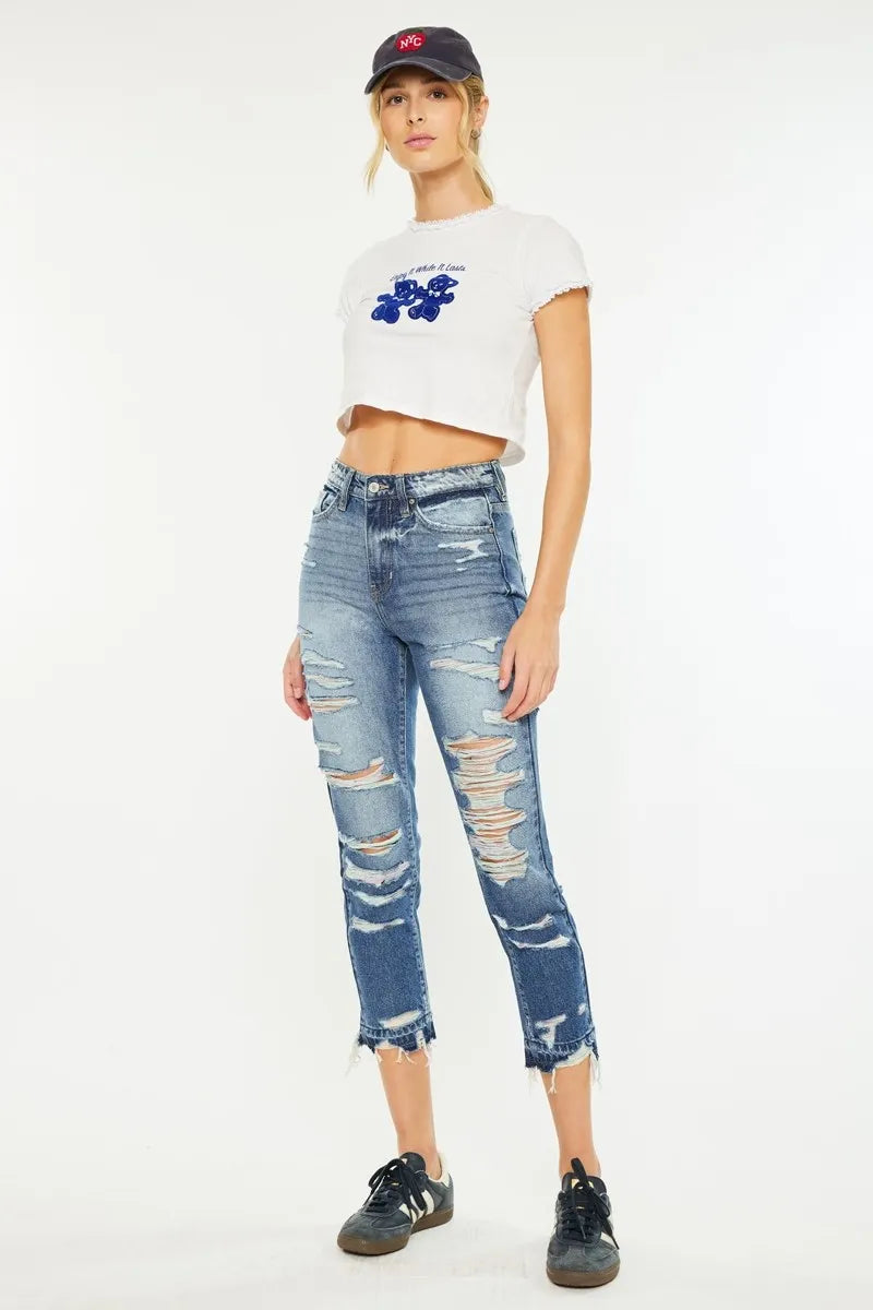 Kancan Distressed High Rise Skinny Jeans - Ladyez
