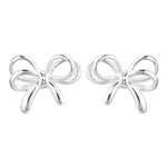 925 Sterling Silver Bow Earrings