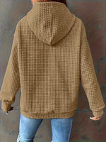 Textured Knit Drawstring Hoodie