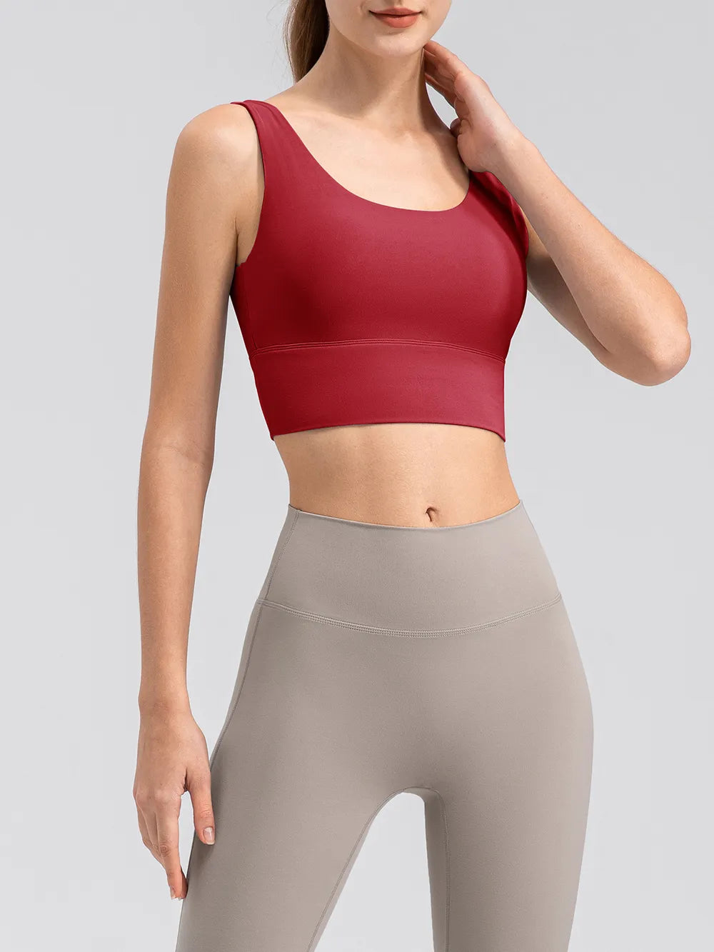 Scoop Neck Wide Strap Active Tank - Ladyez