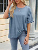 Casual Loose Fit Rolled Sleeve T-Shirt