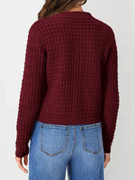 Textured Knit Button-Front Cardigan