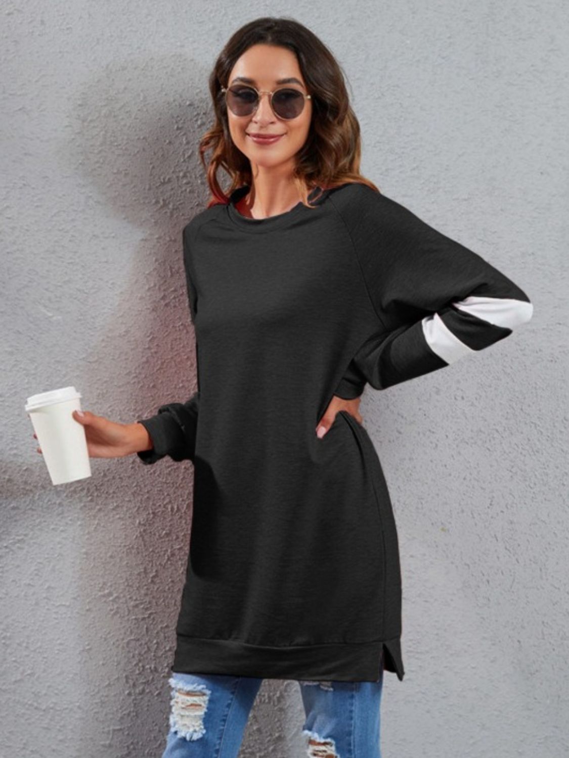 Full Size Striped Round Neck Long Sleeve T-Shirt - Ladyez