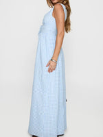 Plaid Tie Front Sleeveless Maxi Dress - Ladyez