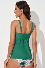 Full Size Adjustable Strap Tankini Set - Ladyez