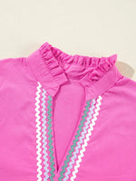 Ric Rac Colorblock Flutter Sleeve Tiered Dress