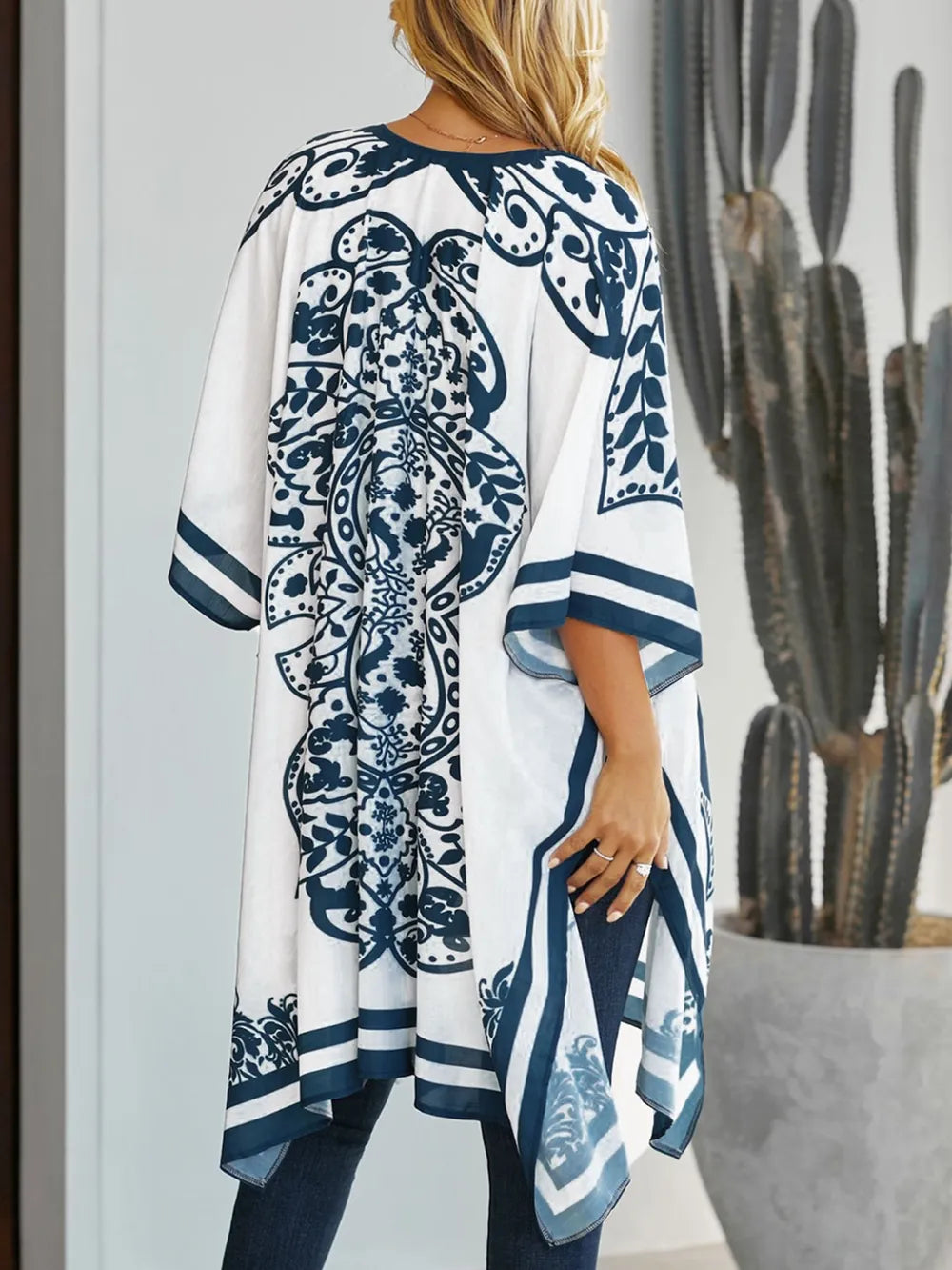 Printed Open Front Cover-Up - Ladyez