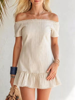 Lace Detail Off Shoulder Mini Dress