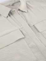 Chest Pocket Short Sleeve Wide Leg Jumpsuit
