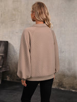 Perfee Collared Neck Buttoned Sweatshirt with Pocket