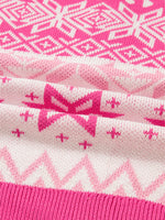 Christmas Snowflake Quarter Zip Collard Sweater