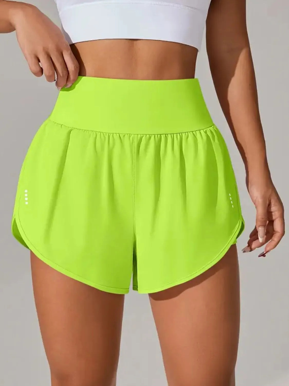Pocketed High Waist Active Shorts - Ladyez