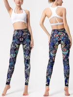 Printed High Waist Active Leggings - Ladyez