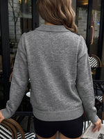 Argyle Patterned Polo Collar Sweater