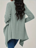 Ribbed Knit Open Front Cardigan