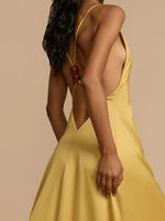 Deep V-Neck Maxi Dress - Ladyez