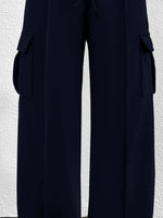 Casual High Waist Cargo Pants with Drawstring