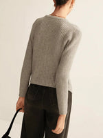 Ribbed Knit Button-Down Cardigan