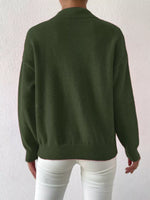 Mock Neck Dropped Shoulder Sweater