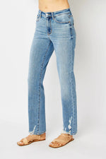 Judy Blue Full Size High Waist Straight Jeans with Heavy Destroy Plus Size