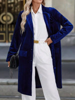 Lapel Collar Long Sleeve Longline Coat