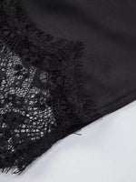 Lace Detail Split Spaghetti Strap Dress