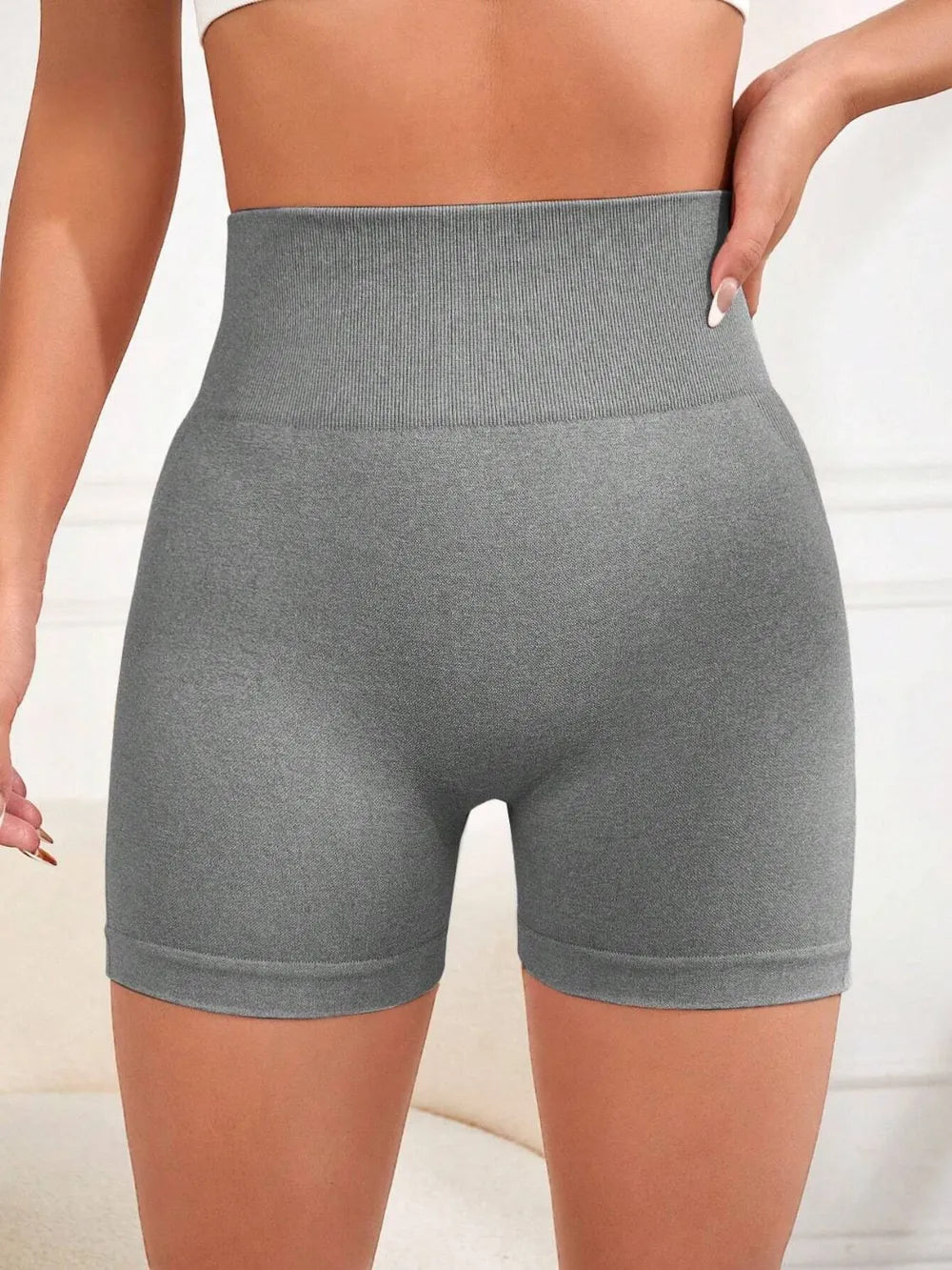 High Waist Active Shorts - Ladyez