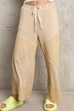 POL Elastic Waistband Wide Leg Pants with Drawstring