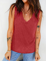 Wash V-Neck Tank Top
