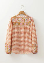 Printed Button Down Long Sleeve Shirt