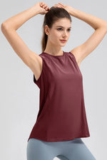 Round Neck Wide strap Active Tank - Ladyez