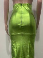 Shimmering Side Slit Bodycon Maxi Skirt