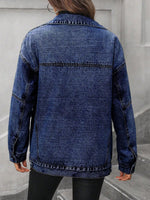 Sherpa-Lined Button Up Denim Jacket